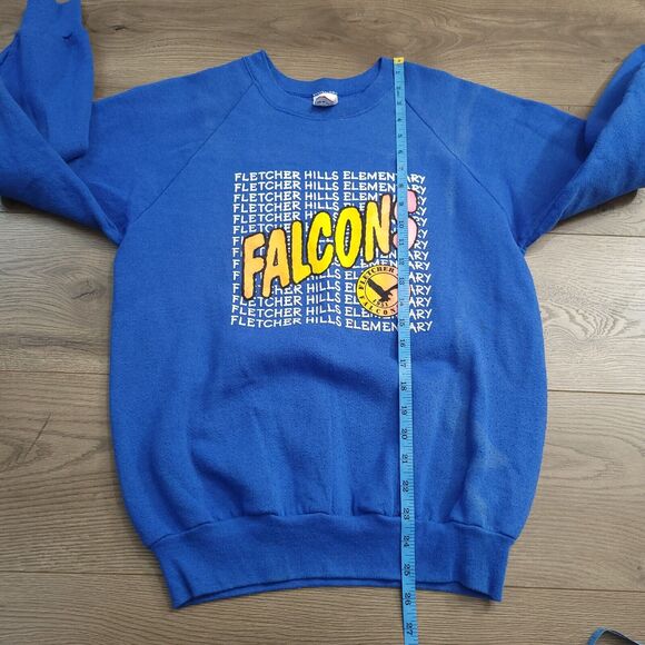 Vintage Fruit of the Loom Sweatshirt Adult Medium Blue Fletcher Hills Elementary - Picture 6 of 8